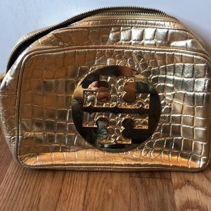Tory Burch Gold Large Makeup/Toiletry Case